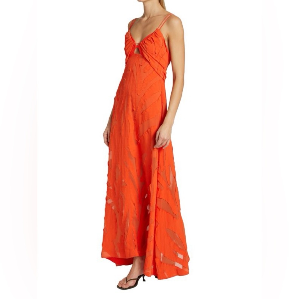 Simkhai Katie Sheer Dress in Orange